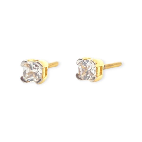 Adorable Gold Studds with Beautiful Design and Single Zerkons Stone